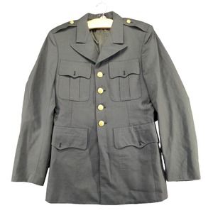 U.S. Army Serge Green Military Dress Uniform Coat Green Size 36 Poly Wool Blend